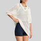 Wholesale Women's Mesh Oversized Yoga Cover-Up T-Shirt