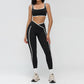 Women's Contrasting Color Wide Strap Sports Bra + leggings 2-Piece Set
