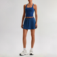 Wholesale Sleeveless Sports Top & Pleated Tennis Skirt Set – Quick-Dry Athletic 2-Piece with Built-In Shorts