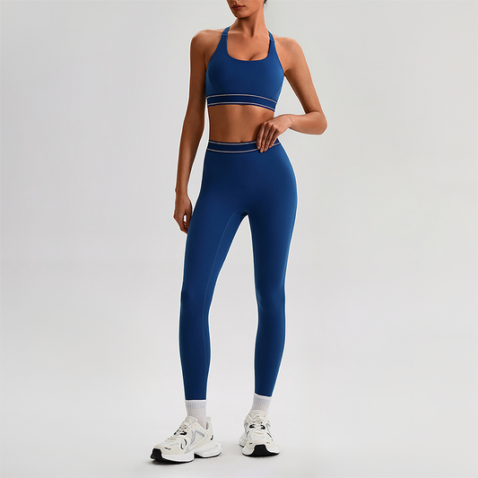 Wholesale Naked-Feel Sports Bra & High-Waist Biker Shorts Set – Quick-Dry Yoga 2-Piece