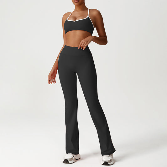 Wholesale Cross-Back Color-Blocked Bra + Butt-Lifting | Wonderxfans bulk activewear
