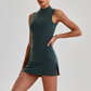 Wholesale Naked-Feel Yoga Set – Sleeveless Crop Top & High-Waist Shorts 2-Piece Activewear