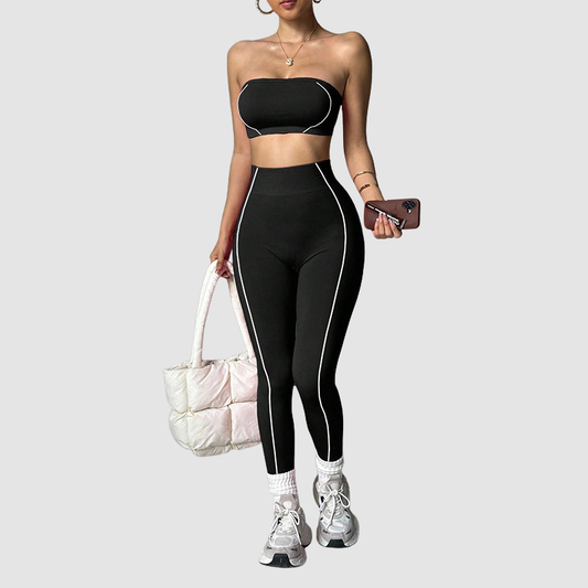 Wholesale Color-Blocked Women's Sports Yoga Set | Wonderxfans bulk activewear
