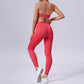 Removable padded bra + sports leggings 2-piece set