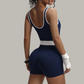 Women's yoga tank top sports shorts jumpsuit