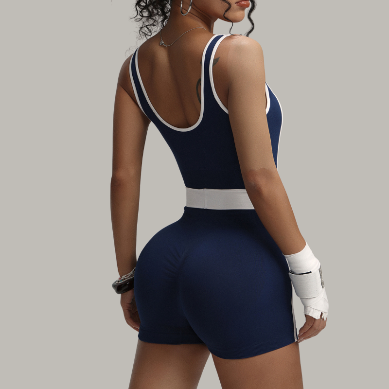 Women's yoga tank top sports shorts jumpsuit