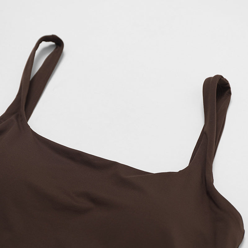 Slimming U-Neck Tank Top + Straight Leg Sweatpants 2 Piece Set