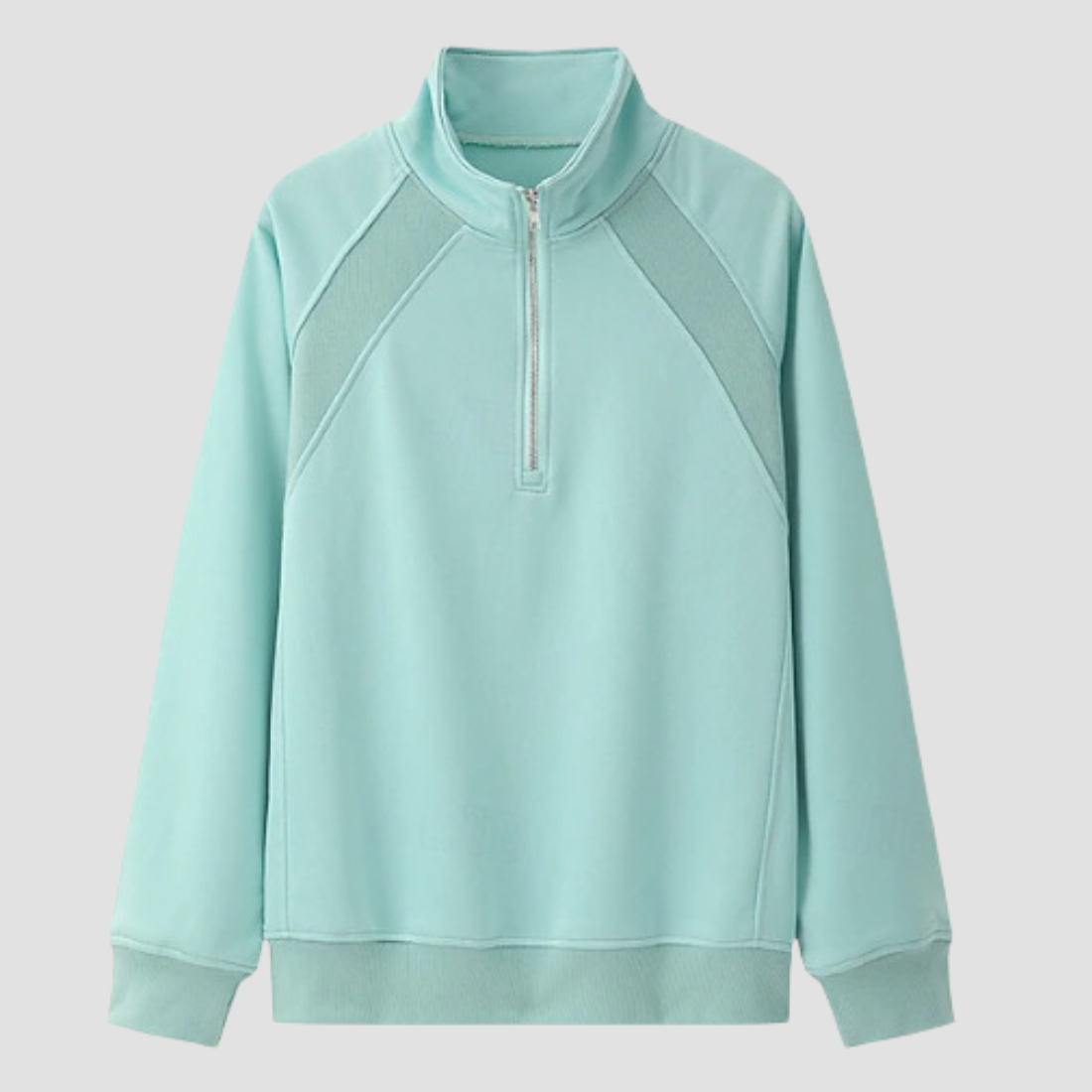 Wholesale Unisex Half-Zip Stand Collar Long Sleeve Sweatshirt