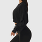 Wholesale Women's Oversized Long Sleeve V-Neck Athletic Sweatshirt – Casual Fitness Pullover