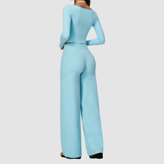 Wholesale Women’s Long-Sleeve & Wide-Leg Yoga Pants Set