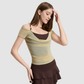 Wholesale Women's Mesh Off-Shoulder Short-Sleeve Sports Top