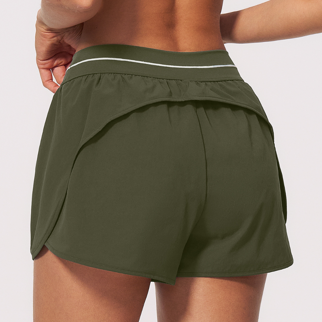 Wholesale Women's Brushed Sports Shorts – Fake Two-Piece Anti-Exposure Yoga Shorts