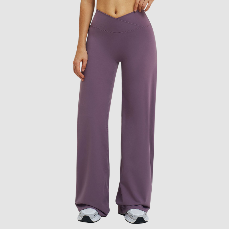 Wholesale high-waisted cross-waist wide-leg pants