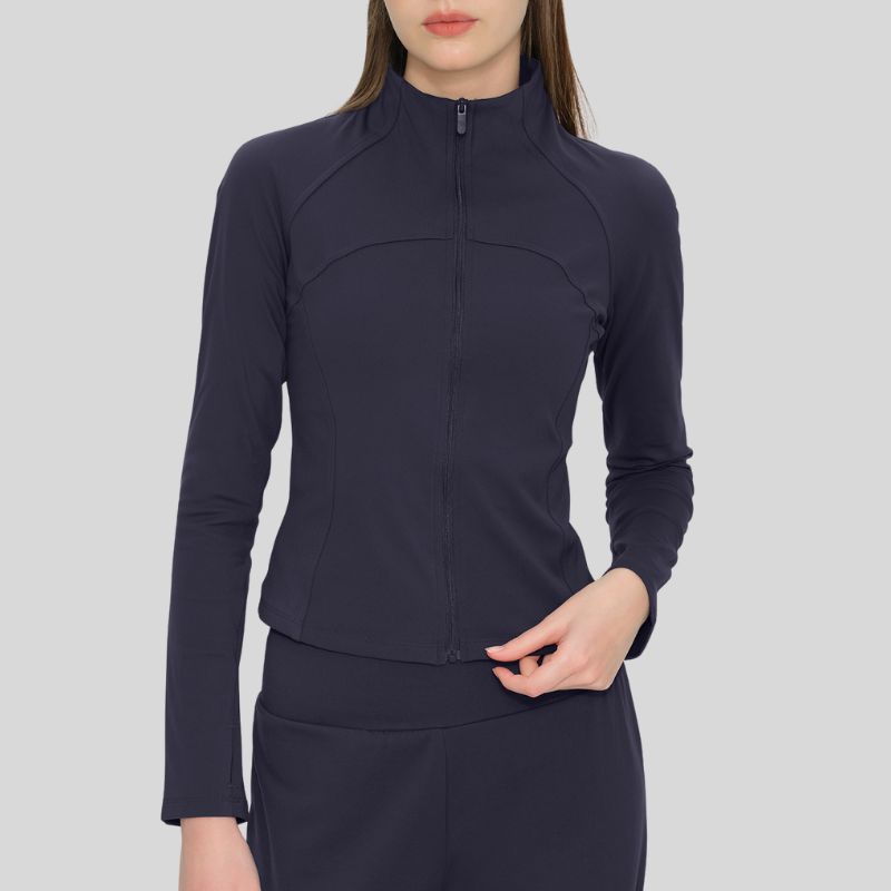 Stand-up collar fleece-lined warm coat