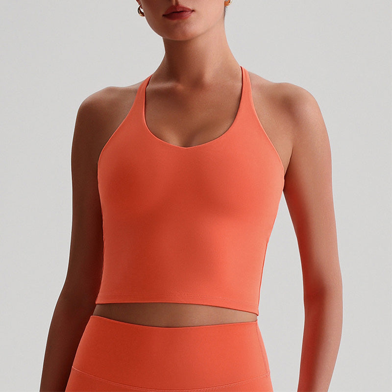 Cross-Back Sport Bra with Removable Pads