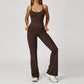 Snug-Fit Tank Top + Flared Leg Pants 2-Piece Set
