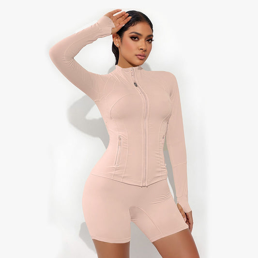 Ringumento Nude Running Fitness Stand Collar Sports Sports y set corto
