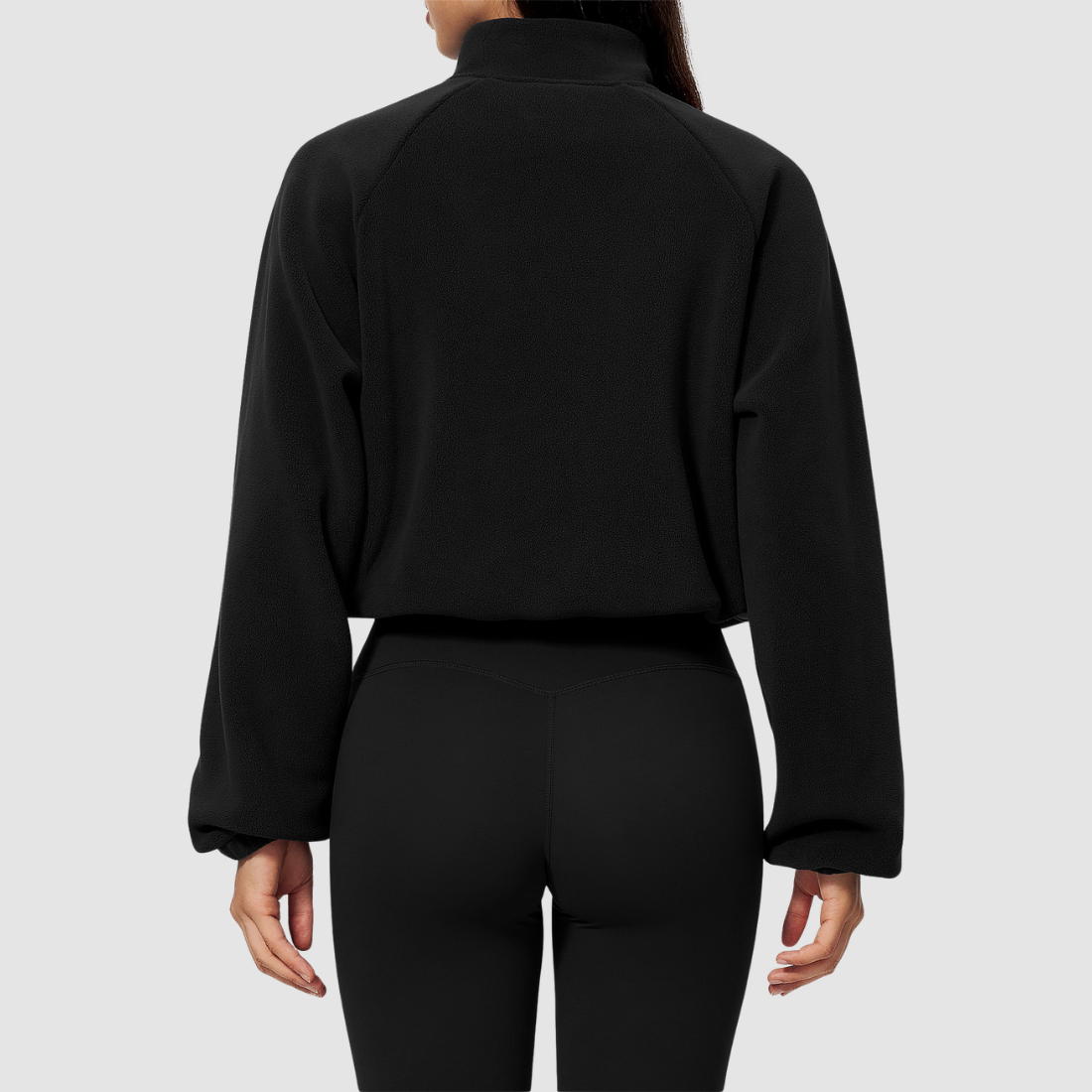 Wholesale Women's Activewear Plush Stand-Collar Zip Cropped Sports Jacket