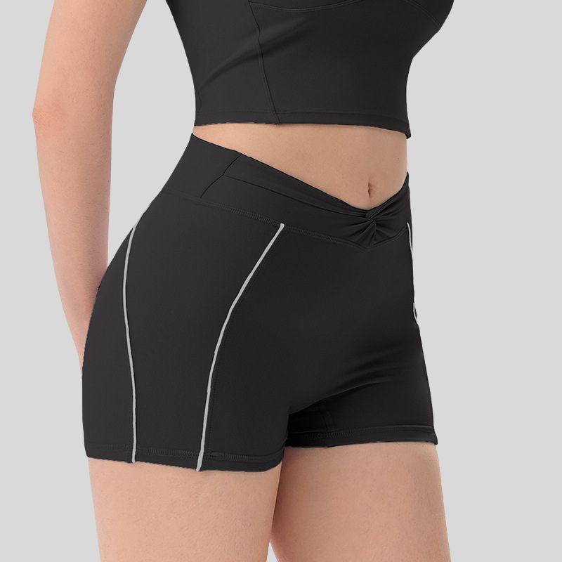 Wholesale women's twist barefeel yoga shorts | Wonderxfans bulk activewear