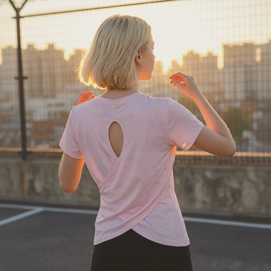 Wholesale Women's short sleeve tee quick dry running gym top