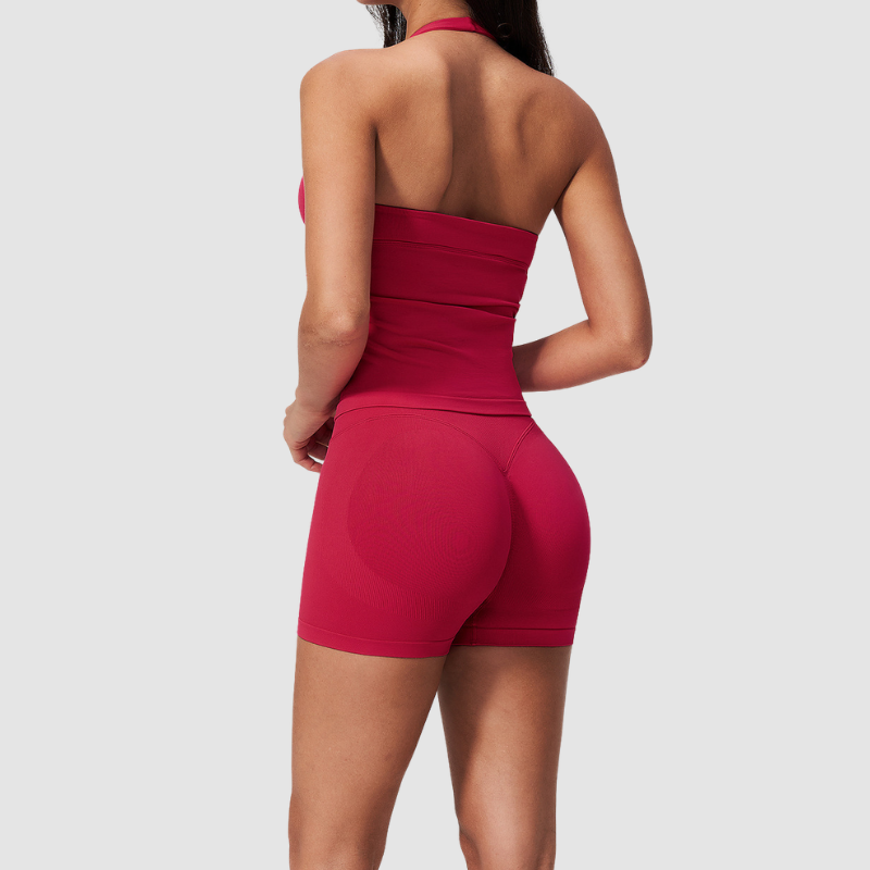Wholesale Women's Halter V-Neck Yoga Set – Slim Fit Hip-Lifting Tummy-Tucking Quick-Dry Sports Set