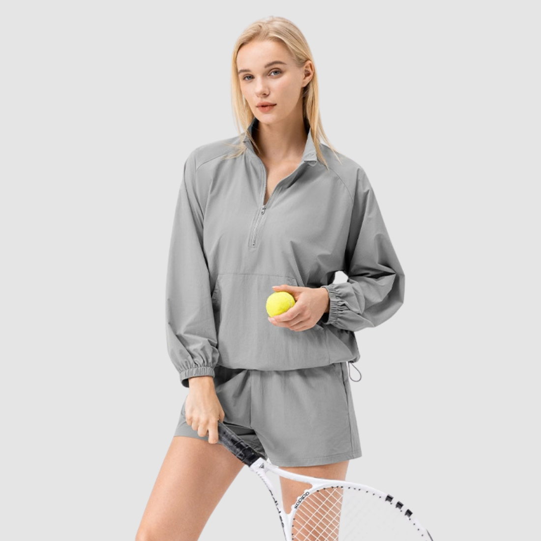 Wholesale Women's Loose Stand-Collar Half-Zip Sports Pullover