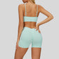 seamless Sports Bra + High-waisted shorts 2-Piece Set