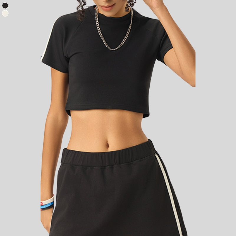 Women's striped color-blocked T-shirt