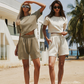 Wholesale Women's Casual Short Sleeve Top & Loose Shorts Athletic Set