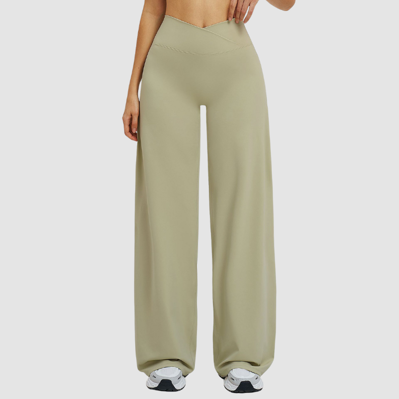 Wholesale high-waisted cross-waist wide-leg pants