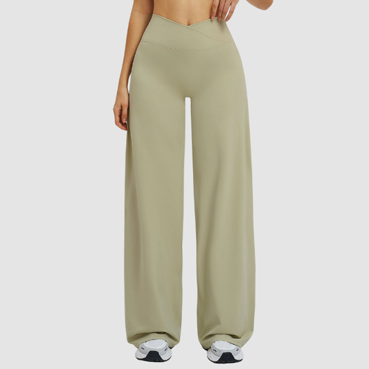 Wholesale high-waisted cross-waist wide-leg pants | Wonderxfans bulk activewear