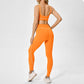Contrasting color removable bra pads + athletic leggings 2-piece set