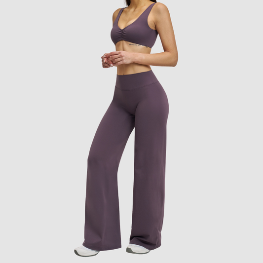 Wholesale Backless sports bra+High-waisted flared pants | Wonderxfans bulk activewear