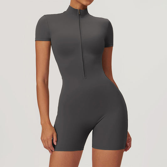 Wholesale Zippered short sleeves solid color | Wonderxfans bulk activewear