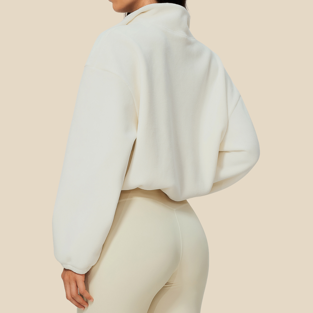Wholesale Women's Activewear Fleece-Lined Stand-Collar Half-Zip Sweatshirt