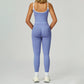 Seamless Contrasting Color tank top + High-waisted leggings 2-Piece Set