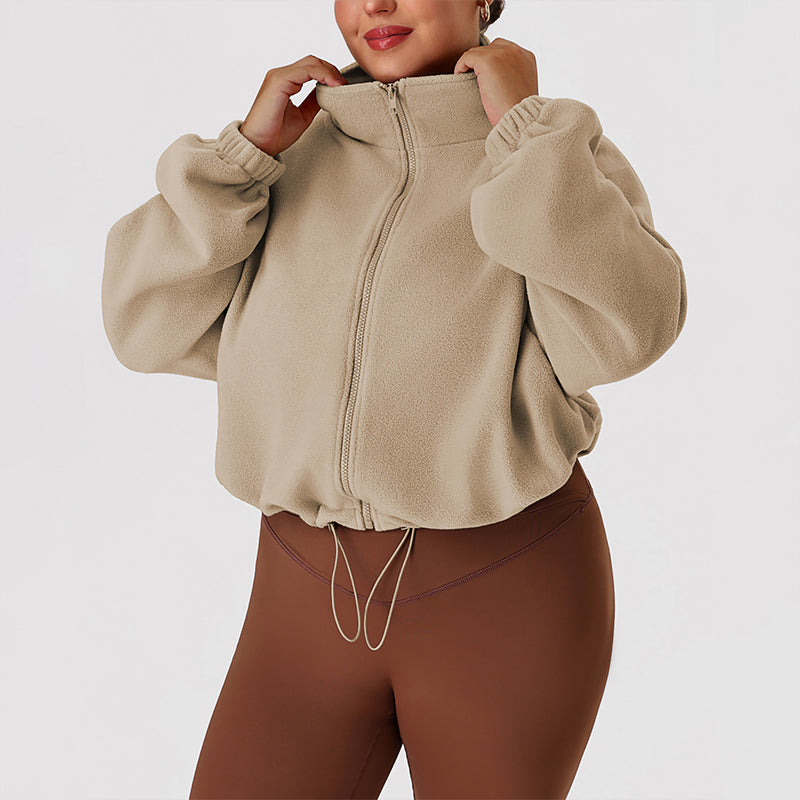 Wholesale plus-size loose-fitting fleece jacket