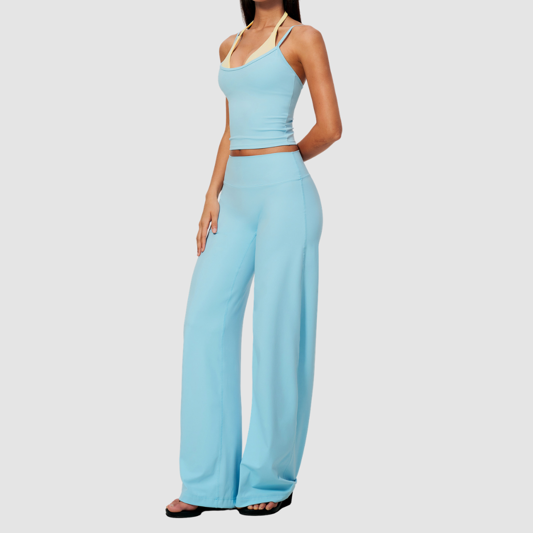 Wholesale Women’s Halter Tank & Wide-Leg Yoga Pants Set
