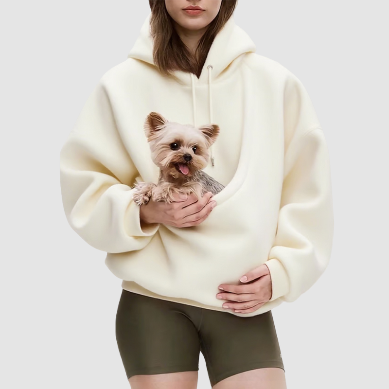 Wholesale loose sweatshirts with pet carrier pockets