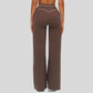 High-waisted contrasting loose wide-leg pants