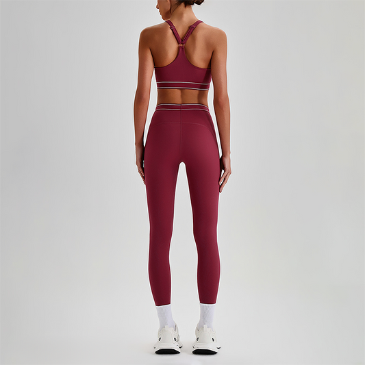 Wholesale Naked-Feel Sports Bra & High-Waist Biker Shorts Set – Quick-Dry Yoga 2-Piece