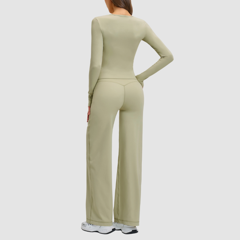 Wholesale wide-leg loose-fitting pants + long-sleeved top