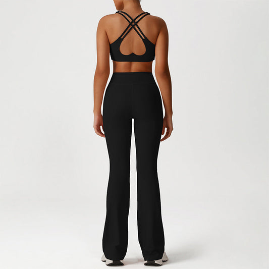 Wholesale Cross-Back Sports Bra + Flared | Wonderxfans bulk activewear