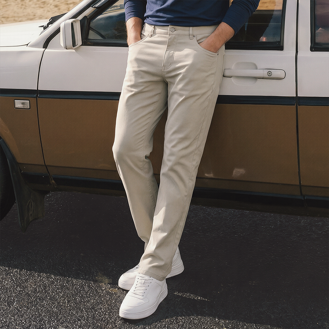 Men's Elastic Straight Leg Trousers