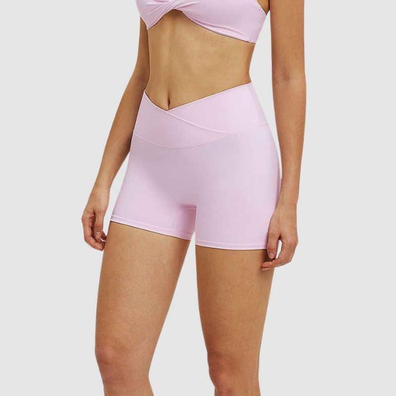 Wholesale high-waisted cross-waistband shorts