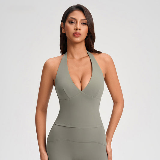 Wholesale V-neck Halter Neck Tank top | Wonderxfans bulk activewear