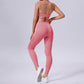 Removable padded bra + sports leggings 2-piece set