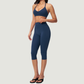 Wholesale Women's Seam-Detail Sports Bra + Mid-Length Shorts Set – Butt-Lifting Yoga Gym Activewear