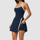 Wholesale Women's Open-Back Yoga Dress – Seam-Detail Naked-Feel Sports Fitness Dress