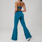 Wholesale Seam-Detail Sports Bra & High-Waist Flare Leggings Set – Brushed Yoga 2-Piece